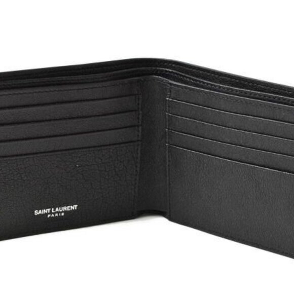 Saint Laurent Wallet YSL Foldable Wallet Star Leather Black - Picture 4 of 8